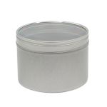 Seamless 250ml Silver Tin with Clear Lid