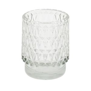 Diamond Cut Candle Glass