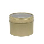 Seamless 100ml Gold Tin with Clear Lid
